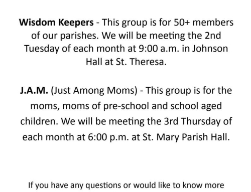 New Groups Forming